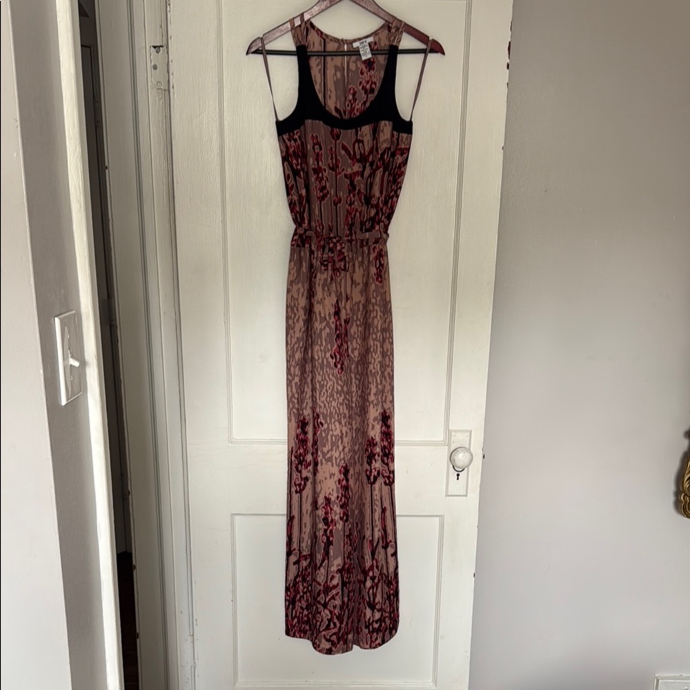 bar III Elegant Satin Wide-Leg Jumpsuit Black, Purple and Red Floral (S)